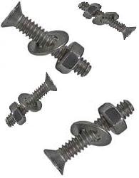 METAL THREAD - 302 SS, 1/2 X 3/16 BSW, CS PHILLIPS HEAD, LARGE WASHER AND NUT. (x5)